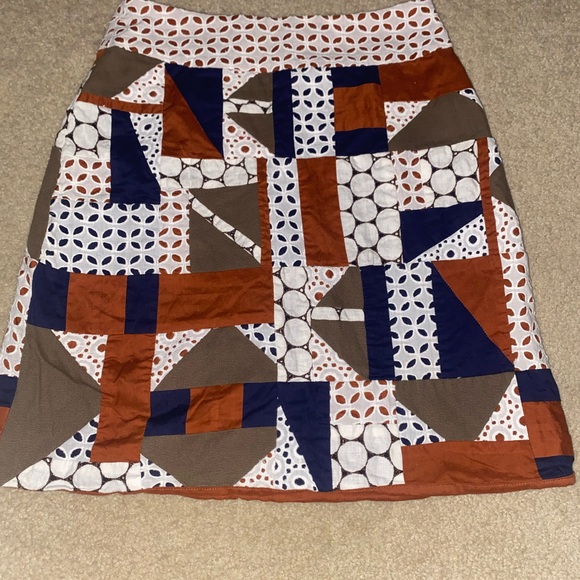 Diane Von Furstenberg A-Line Skirt - Blue, Brown, White - Picture 1 of 2